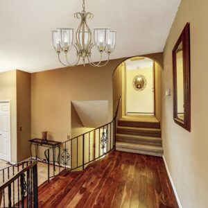 Svítidlo Searchlight starožitná mosaz/čirá kov/sklo