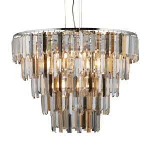 Svítidlo Searchlight chrom/čirý/jantarový/kouř šedý ocel/křišťálové sklo