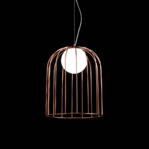 Svítidlo Selène měď/bílá kov/sklo