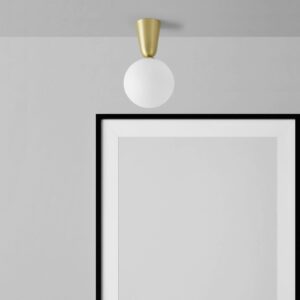 Svítidlo Sforzin mosaz/bílá kov/sklo