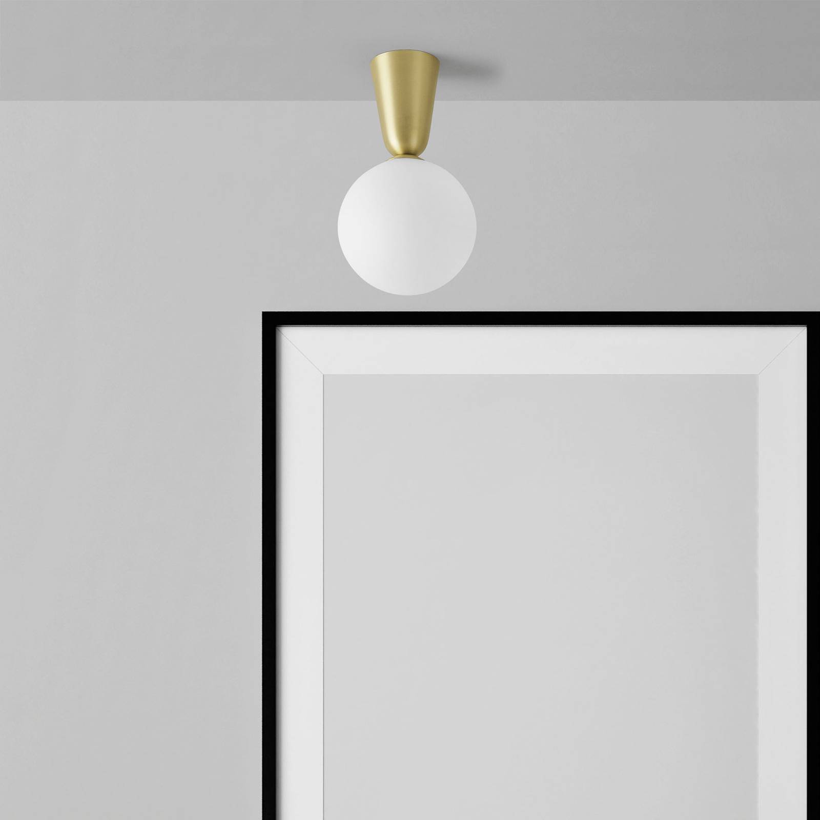 Svítidlo Sforzin mosaz/bílá kov/sklo