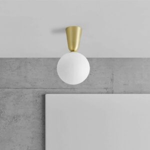 Svítidlo Sforzin mosaz/bílá kov/sklo