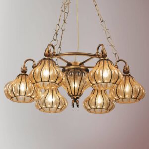 Svítidlo Siru jantarová nerez/sklo