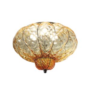 Svítidlo Siru jantarová/antická bronzová sklo Murano/nerez