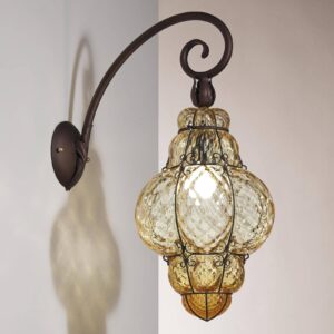 Svítidlo Siru rezavá hnědá/jantarová nerez/sklo