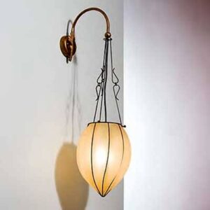 Svítidlo Siru jantarová/antická zlatá sklo Scavo/nerez