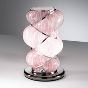 Svítidlo Siru růžová/chrom sklo/nerez