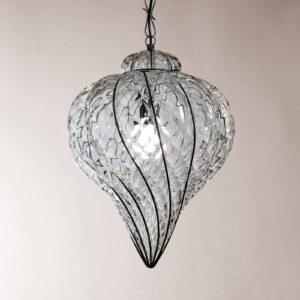 Svítidlo Siru černostříbrná/čirá nerez/sklo