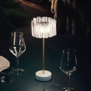 Svítidlo Slamp bílá/bílá-transparentní/mosaz Lentiflex® (plast)/hliník eloxovaný/mosaz