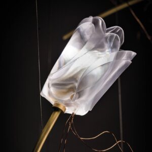 Svítidlo Slamp bílá-transparentní/mosaz Lentiflex®/mosaz matná kartáčovaná