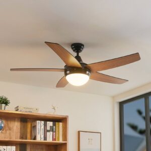 Svítidlo Starluna černá/dub ocel/MDF/sklo