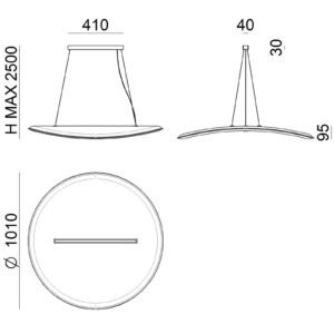 Svítidlo Stilnovo oranžová/bílá/černá textil/pěnová výplň/hliník