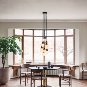 Svítidlo &Tradition černá/bílá mramor/sklo