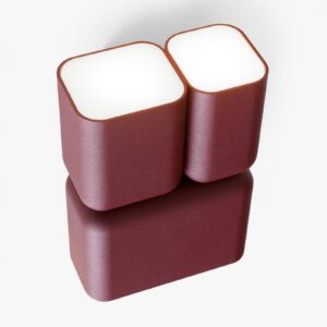 Svítidlo &Tradition burgundská tmavě červená/mražená hliník/akryl