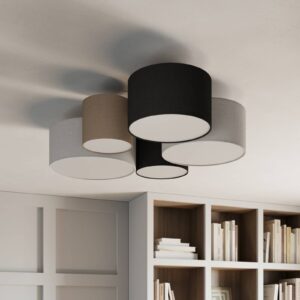Svítidlo Trio Lighting bílá/černá/šedá textil