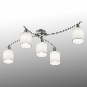 Svítidlo Trio Lighting niklová matná/bílá kov/textil