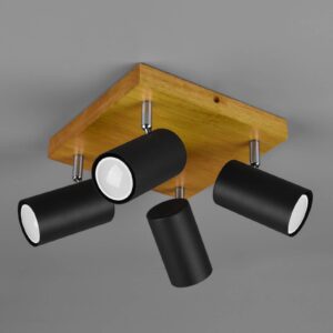 Svítidlo Trio Lighting světle hnědý/černý matný kov