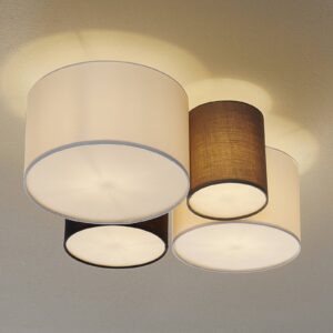 Svítidlo Trio Lighting bílá/černá/šedá textil