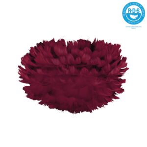 Svítidlo UMAGE červená/ocel kartáčovaná husí peří/ocel/lepenka