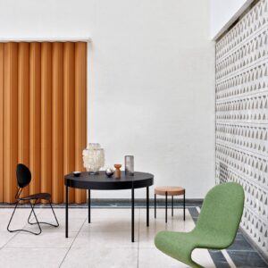 Svítidlo Verpan chrom/krémově bílá perleť/kov/nerezová ocel