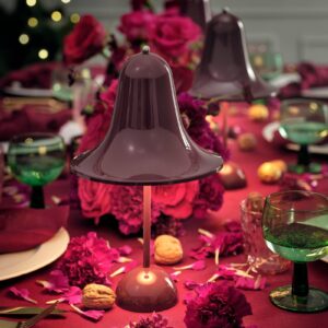 Svítidlo Verpan burgundská červená polykarbonát/kartáčovaný kov