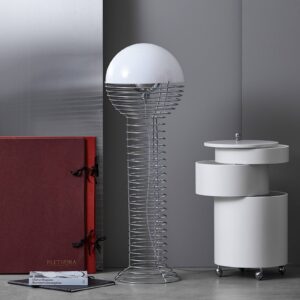 Svítidlo Verpan chrom/bílý ocelový drát/kov/plast