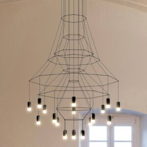 Svítidlo Vibia černá/transparentní hliník/ocel/sklo