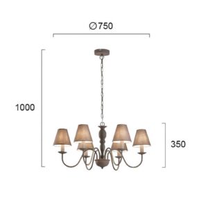 Svítidlo Viokef šedý/bílý ocel s elektrostaticky naneseným lakem/látka