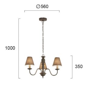 Svítidlo Viokef šedý/bílý ocel s elektrostaticky naneseným lakem/látka