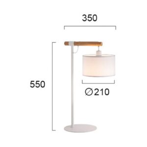 Svítidlo Viokef bílý textil/plast/dřevo/ocel