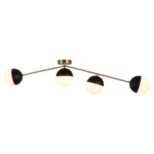 Svítidlo Viokef černý/zlatý/opálový sklo/kov