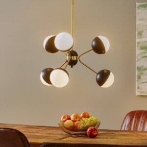 Svítidlo Viokef černý/zlatý/opálový sklo/kov