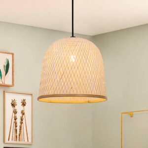 Svítidlo Viokef světlé dřevo/černá ratan/plast