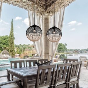 Svítidlo Viokef béžová/černý ratan