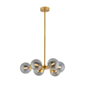 Svítidlo Viokef zlatá/chrom zrcadlená ocel/sklo