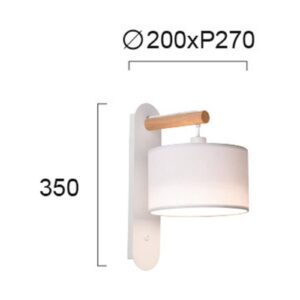 Svítidlo Viokef bílý textil/plast/dřevo/ocel