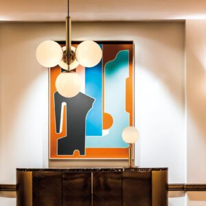 Svítidlo Viokef zlatá/opálová sklo/hliník/ocel