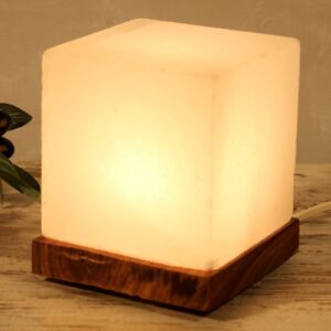 Svítidlo Wagner Life bílá/hnědá solný kámen/dřevo