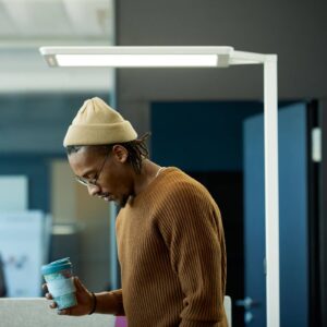 Svítidlo Waldmann bílý/satinovaný hliník/plast/ocel