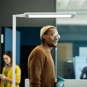 Svítidlo Waldmann bílý/satinovaný hliník/plast/ocel