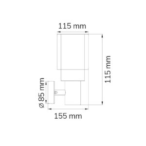 Svítidlo Wofi nerezová ocel/čirá/bílá Nerezavějící ocel/kov/plast