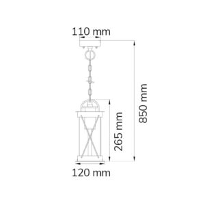 Svítidlo Wofi černá/čirá kov/sklo
