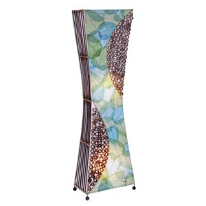 Svítidlo Woru hnědá/zelená/modrá/krémová listy/bambus/plast