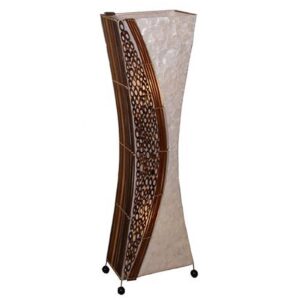 Svítidlo Woru hnědá/bílá/šedá bambus/mušle/ratan/kov