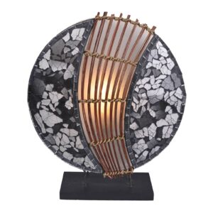 Svítidlo Woru hnědá/černá/bílá dřevo/skleněná mozaika