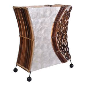 Svítidlo Woru tmavě hnědá/bílá bambus/mušle