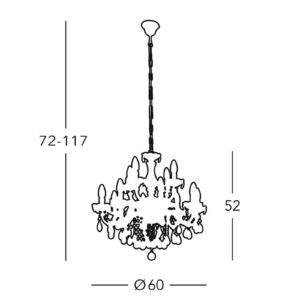 Svítidlo austrolux by Kolarz mosaz/čirá kov/akryl/křišťál