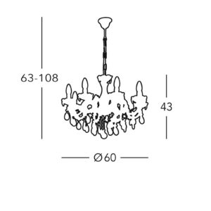 Svítidlo austrolux by Kolarz mosaz/čirá kov/akryl/křišťál