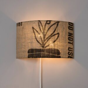 Svítidlo lumbono světle hnědý juta-textil/ocelový plech/železný drát