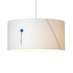 Svítidlo lumbono bílý/modrý plachtovina/ocelový plech/železný drát